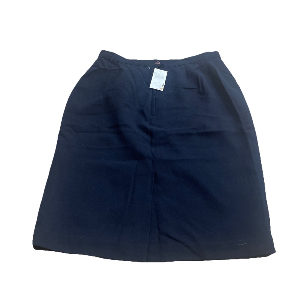 Vintage Sassco Skirt Women's 10P Navy Blue Wool Pencil Y2K NWT - Picture 2 of 4